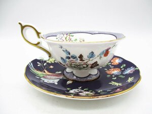 ★WEDGWOOD ウェッジウッド MIDNIGHT CRANE カップ&ソーサー 陶器 金彩★/H