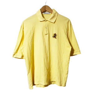 Burberrys バーバリーズ ポロシャツ 半袖 イングランド製 刺繍 M 黄色 オールド メンズ A1