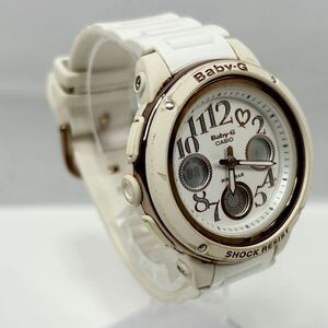 【1円出品】CASIO Baby-G BGA-150LA クォーツ 腕時計 白文字盤 ホワイト ラバー アナデジ ハート レディース (1045)