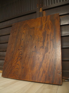 厚み:48㎜　欅　ケヤキ　一枚板　木材　敷板　古材　材料　天板　部材取り　約11.4kg　約590×540㎜　古家具修理　製作　民芸　部材などに