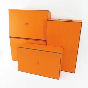 エルメス HERMES 空箱 4点セット 空き箱 保存箱 ギフト用 収納 オレンジ系 インテリア 純正 その他