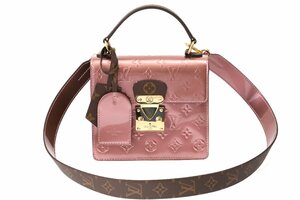 ルイヴィトン スプリングストリートPM ヴェルニ ローズパール 2WAYハンドバッグ LOUIS VUITTON M90568 中古品 USED Aランク 美品/6764