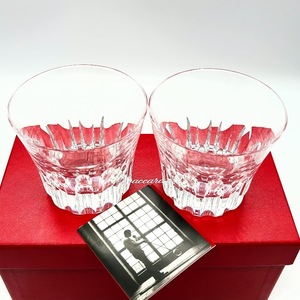 【AF-3】　未使用品　Baccarat　バカラ　ETNA　エトナ　ペアグラス　ロックグラス　タンブラー　2客セット　クリスタル　専用箱付き