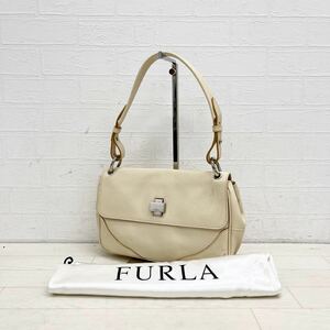 1105◎ イタリア製 FURLA フルラ バッグ 鞄 ハンド ショルダー 斜めがけ 肩掛け 2way カジュアル ベージュ レディース