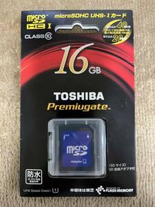 東芝 TOSHIBA製 micro SD SDHCカード UHS-I Premiugate SD-MU016GX （16GB） 変換　アダプタのみ　パッケージ　ケース付き　本体なし
