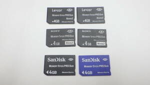新入荷　Lexar　SONY　SanDisk　MEMORY STICK PRO Duo　4GB　6枚セット　中古動作品②