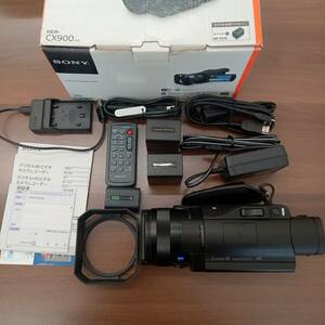 #1412【SONY HDR-CX900 HANDYCAM　一式セット　専用バッテリー2個付　ビデオカメラ 中古美品】