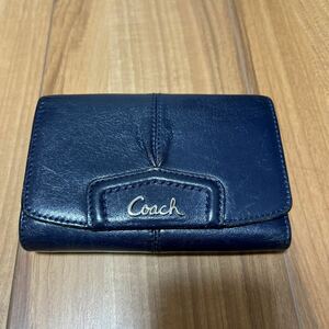 【L】COACH コーチ 財布 ネイビー ジャンク品