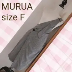 MURUA ムルーア　ワンショルダー　ジャンスカ　ワンピース　千鳥柄