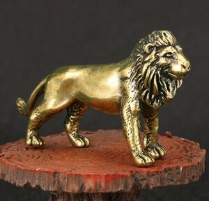 獅子 動物 真鍮 置物 置き物 純銅
