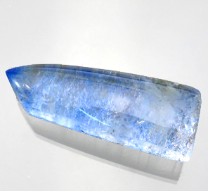 4246 上級品 レアストーン 裸石 ルース ジュモルチェライト イン クォーツ 28.92ct 水晶中にブルーの繊維状結晶 ブラジル 瑞浪鉱物展示館