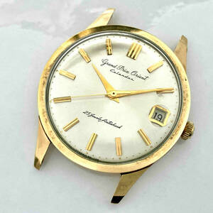 ジャンク グランプリオリエント カレンダー S84063 14金張り 25石 手巻 本体のみ 腕時計 稼働品