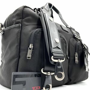 1円《 美品・定価10万 》TUMI トゥミ ボストンバッグ メンズ2way ビジネス 大容量 ブラボ バリスティックナイロン レザー ネームタグ 黒