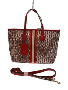TORY BURCH◆トートバッグ/-/RED/総柄