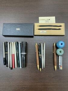 【♯2702～7393】万年筆＆ボールペン＆シャープペンおまとめ　16点　PAKER　PILOT　WATERMAN　CROSS　18K刻印　14K刻印　