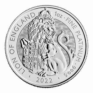 [保証書・カプセル付き] 2022年 (新品) イギリス「ロイヤルチューダービースト・イギリスのライオン」純プラチナ 1オンス プラチナ貨