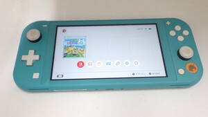 1円～限定モデル Nintendo SWITCH Lite HDH-001 あつまれ どうぶつの森セット まめきち＆つぶきちアロハ柄 バージョン 18.0.1 中古動作品②