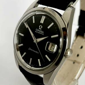 【希少】スイスブランドOMEGA　SEAMASTER　1966年製　アンティーク　紳士用腕時計　機械式自動巻　35mm　純正黒皮ベルト　cal,565