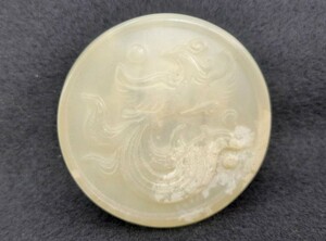 中國 時代物 鳳凰文 琉璃香盒 (ガラス)