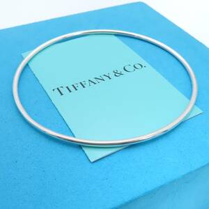 【送料無料】 極希少 美品 Tiffany&Co. ティファニー シンプル サークル シルバー バングル SV925 ブレスレット MW206