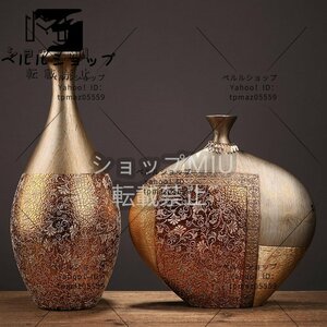 極美品★手作り ２点セットヨーロッパ式　花瓶　置き物　セラミックス　応接間　生け花　創意　花瓶　飾り物