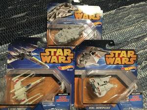 HOT WHEELS / STAR WARS スター・ウォーズ 3点セット / Millennium Falcon / X-Wing Fighter Red 5 / SNOW SPEEDER