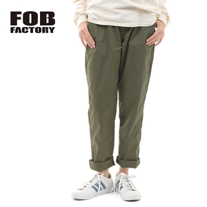 【サイズ 4】【LL】FOB FACTORY エフオービーファクトリー リネン ソロテックス イージーパンツ オリーブ 日本製 F0488 EASY PANTS