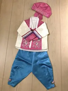 【値下げ】チョゴリ　韓服　男の子　1、2、3歳（上、ベスト、ズボン、帽子　4点）