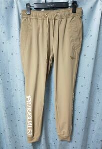 1PIU1UGUALE3 GOLF ゴルフ RIB PANTS ［BEIGE］ストレッチナイロン リブパンツ ロゴ 定価49,500円