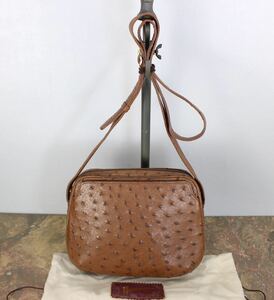 HAMANO OSTRICH LEATHER SHOULDER BAG/濱野オーストリッチレザーショルダーバッグ