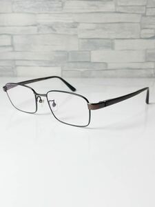 +1.50 JINS Wide Rim Titanium MTF-16S-153 ジンズ スクエア型 マットブラウン 老眼鏡 良品