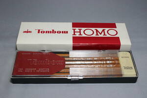 昭和レトロ　トンボ鉛筆　ホモ　HOMO-GRAPH　H　1ダース　プラケース入り　説明書付き　紙サック付き　未使用　廃盤　当時物　