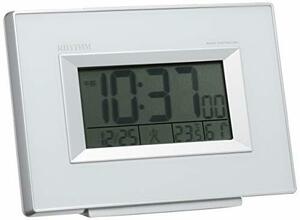 リズム(RHYTHM) 目覚まし時計 電波 デジタル フィットウェーブD194 温度 ・ 湿度 計付き カレンダー 白 RHYTHM 8RZ19