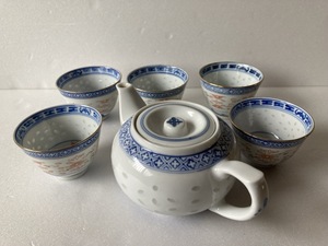 景徳鎮製　ホタル焼　茶具　玩玉