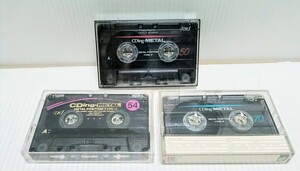 当時物　メタルカセットテープ　TDK　CDing　METAL　50分　54分　70分　Type IV　3本　メタルテープ　カセットテープ　使用済み　中古