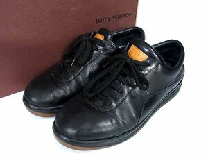 1円 LOUIS VUITTON ルイヴィトン レザー スニーカー 表記サイズ6 (約25cm) 靴 シューズ メンズ ブラック系 FA8060