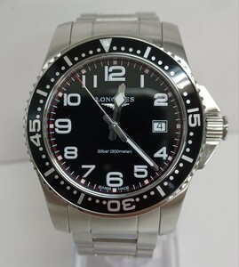 y040607f LONGINES【ロンジン】L3.689.4 ハイドロコンクエスト クォーツ SS ステンレススチール 300M防水 ダイバーズ★稼働品★美品