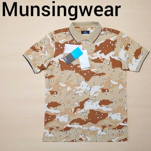 MUNSINGWEAR 半袖 ポロシャツ 迷彩柄 カモ柄 日本製 サイズM マンシングウェア DESCENTE デサント ゴルフ 2303