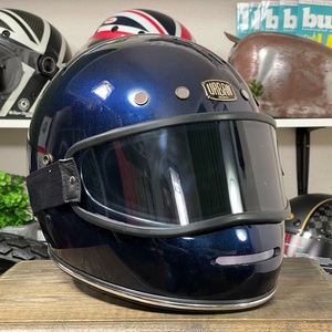 新品☆URBAN BIGBORE アーバン ビッグボア フルフェイスヘルメット ブルーフレーク/XL 専用ゴーグル付属 輸入品 DOT規格 箱なし