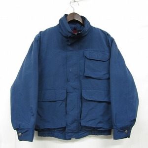 USA製 サイズ S Woolrich 裏地ネル フルジップ ブルゾン ジャケット ロクヨン クロス ネイビー ウールリッチ 古着 ビンテージ 3N1908