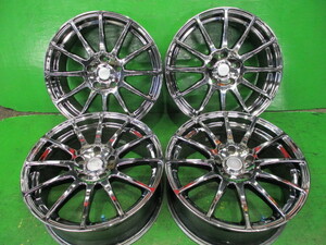 エンケイ チューニング☆17インチ/7J+45☆5H/114.3☆中古/4本/スパッタ/フィン/格安/即決/CR-Z/スイスポ