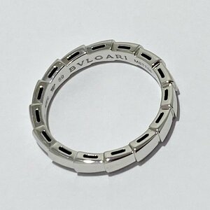 送料無料 中古 BVLGARI ブルガリ 指輪 リング セルペンティ ヴァイパー リング 59 18号 ホワイト ゴールド K18 WG 145431