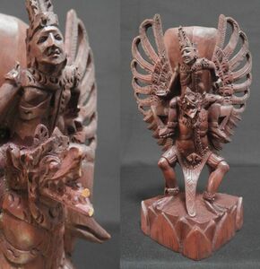 木彫りの置物 バリ島 ガルーダとヴィシュヌ神 ヒンドゥー教の神様 木彫 【送料無料】