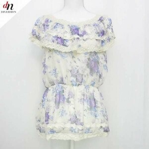 Honey Bunch ハニーバンチ ポリエステル ノースリーブ レース 花柄 チュニック BEIGE/PURPLE/BLUE F