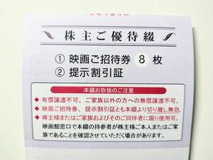 東京テアトル 株主優待 映画ご招待券 8枚 ＋ 割引証 2024年2～7月 女性名義