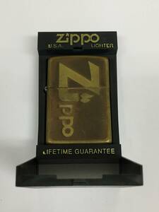 1円～！ZIPPO ジッポ ライター ロゴ Copper カッパープレート 両面加工 ソリッドブラス ゴールド 1982年 オイルライター 着火確認済み