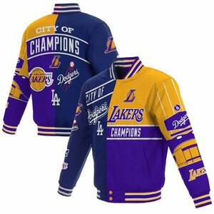 BD88)JH DESIGN Los Angeles Champions City LAKERS×DODGERSジャケット/NBA/MLB/スタジャン/レイカーズ/ドジャーズ/2XL