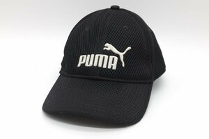 ■【YS-1】 プーマ PUMA ■ キャップ 帽子 メンズ ■ 良好 ■ サイズ53.5cm ストラップバック 黒系 ベントブリム 【同梱可能商品】■A