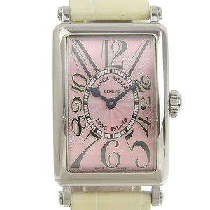 FRANCK MULLER フランクミュラー ロングアイランド 902QZ 腕時計 SS×レザー シルバー クオーツ レディース【56300401】中古