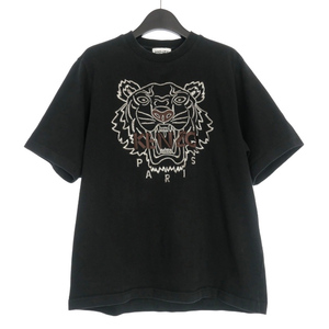 ケンゾー KENZO タイガー刺繍 クルーネックTシャツ カットソー 半袖 S ブラック 黒 FB65TS0894YF 国内正規 メンズ